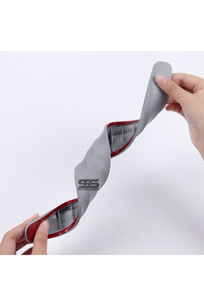 STS Oto Aksesuar Tampon Koruma Gri Karbon Kabartma Şerit Seti 2'li Tampon Koruyucu Şerit Her Araca Uyumludur