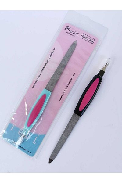 Cosha Beauty Rose Double Sided File with Cuticle Cleaner