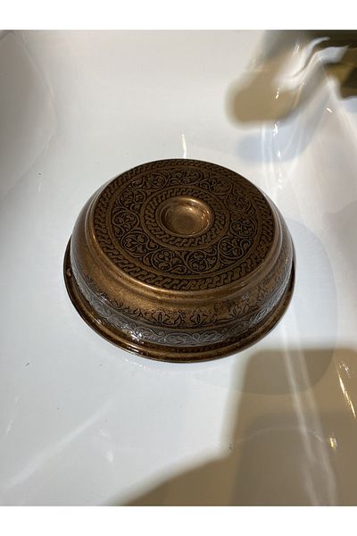 İSAOĞLU YAPI Copper Bath Bowl Bronze Basin Bowl Heavy Basin Bowl with Embroidered Motifs