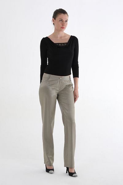 Balizza BLZ-SILVERY FABRIC NORMAL WAIST BELT ACCESSORIES CHINO PANT