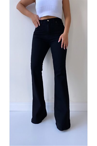 LİMABEL Жіночі джинси з високою талією, чорні, іспанські, з еластичним лікрам...