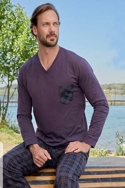 Lukitus Ανδρικό μακρυμάνικο σετ πιτζάμες Regular Fit