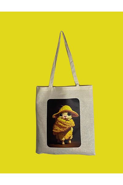 rakkun shop Kuzucuk Animals Series Printed Raw Cloth Bag