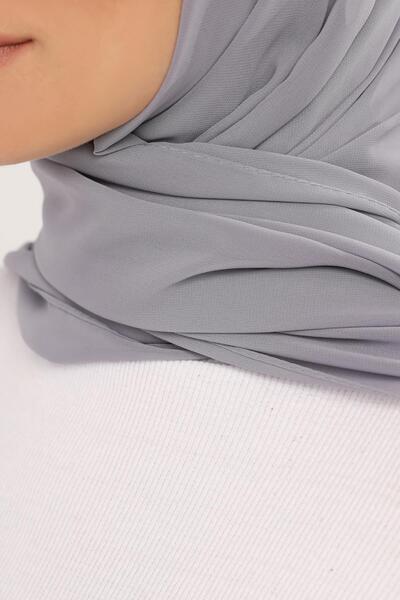 Altobeh Ready Practical Luxury Neck Collar Beaded Chiffon Shawl Gray