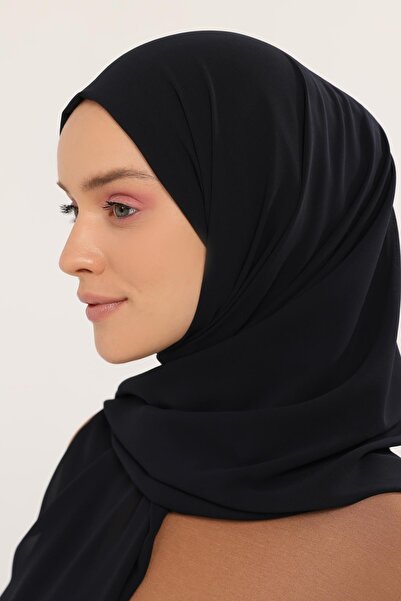 Altobeh Ready Practical Luxury Neck Collar Beaded Chiffon Shawl Navy Blue