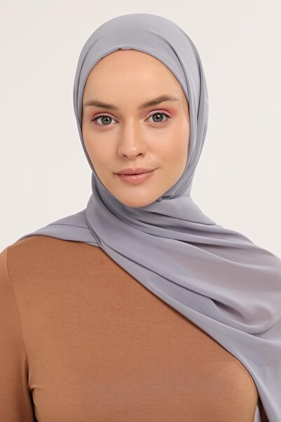 Altobeh Ready Practical Luxury Pipe Bonnet Chiffon Shawl Gray