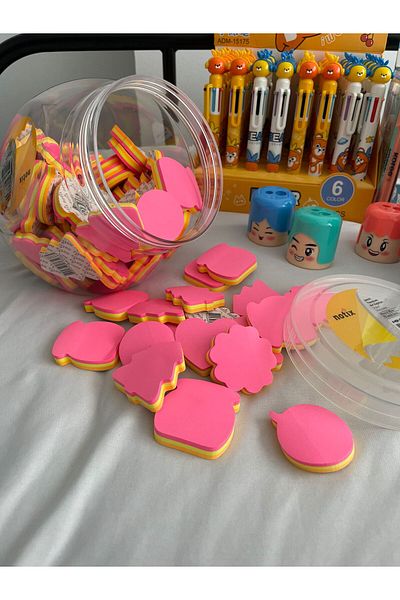 Planet Butik 100 Pieces Shaped Postit Jar