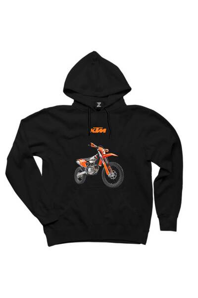 Z zepplin KTM 500 EXC Enduro мотоциклетна суитшърт с качулка Siyah Kapşonlu
