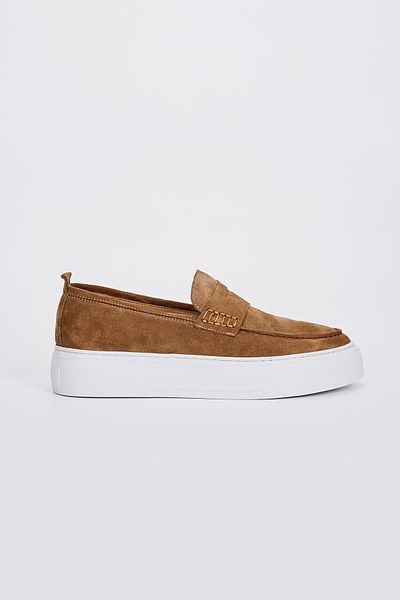 Valmenti Alien Men's Cinnamon Suede Genuine Leather Loafer Shoes