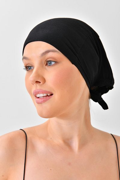 mirach Women's Seamless Hijab Bonnet Non-Slip Black Hijab Bonnet