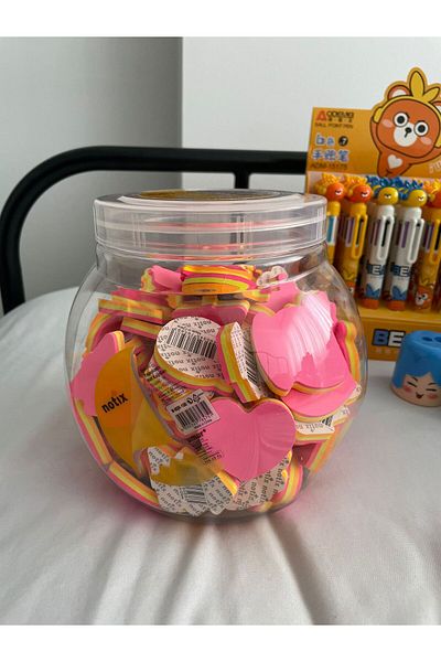 Planet Butik 100 Pieces Shaped Postit Jar