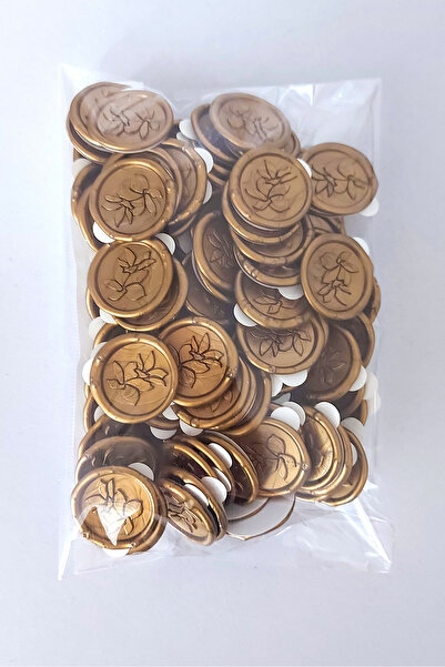 Pigeons Paper مجموعة من 50 شمعة ختم ذاتية اللصق بتصميم خاص على شكل زهرة - ذهب...