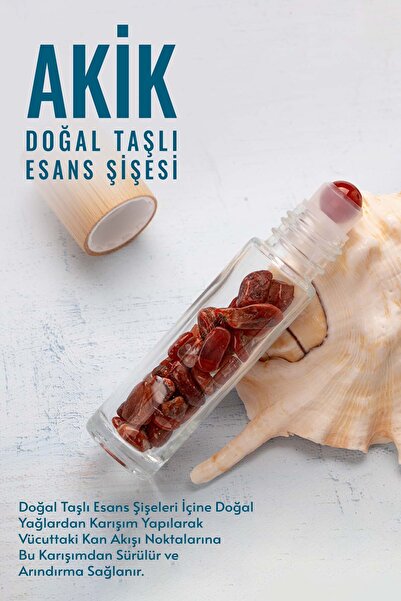 Deniz Doğal Taş Sertifikalı Akik Doğal Taşlı Esans Şişesi 10cc ( Kendi Kokunu...