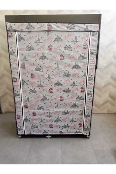 Burak Tema İstanbul Tek Yandan Raflı Bez Dolap Gardırop