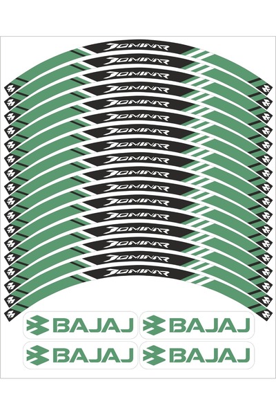 MOTOSEPETİM BAJAJ DOMİNAR 400 JANT ŞERİDİ DOMİNAR YAZILI JANT ŞERİDİ YEŞİL RENK