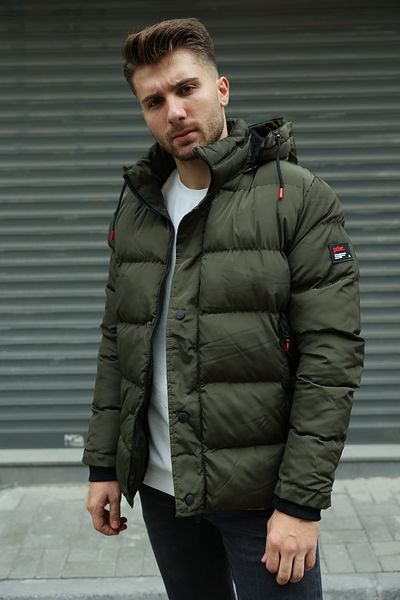 3MODA Мъжко пухено палто с кожена подплата