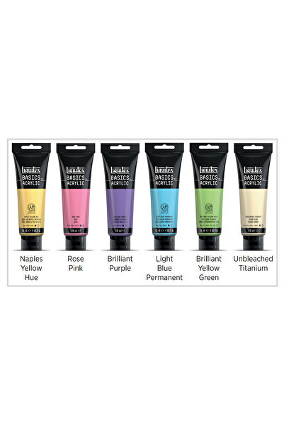 Pera Sanat Liquitex Akrilik Boya Seti 6 Renk 118 ML. Pastel Renkler