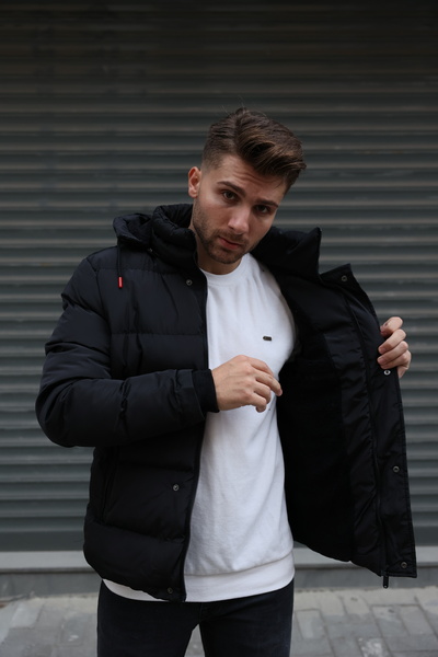 3MODA Ανδρικό πουπουλένιο παλτό με γούνα