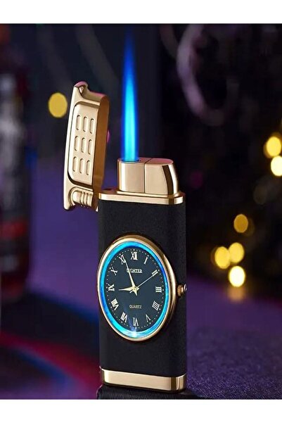 HK GİFT SHOP Saatli Çakmak Işıklı Lüks Çakmak