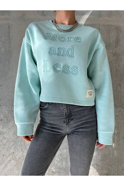 Qu Style Turquoise Women Sweatshirts Styles Prices Trendyol