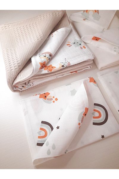 Heybe Waffle / Muslin Baby Pique Set