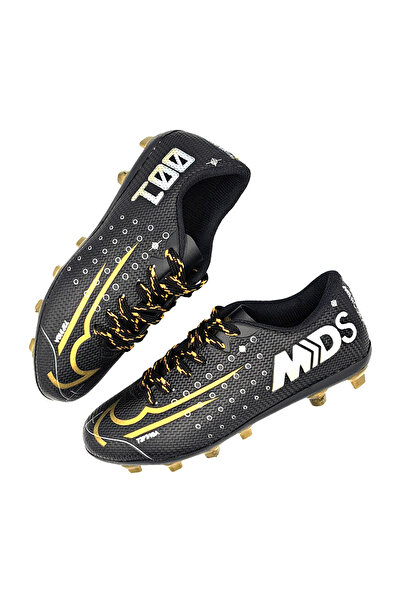 Ludo Vico Unisex Mds Football Boots 001 Black Gold Cleats Turf Football Shoes