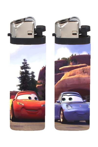 HOPENA Çakmak 2 Adet Arabalar Mcqueen Sally Full Kaplamalı Gazlı Çakmak