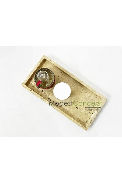 Modestmar Natural Travertine Marble Tray, Bathroom Organizer, Presentation Plate, Organizer 15x30cm