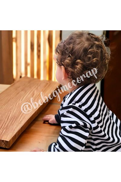 BEBEĞİME ÇORAP Pulover cu hanorac oversize cu dungi