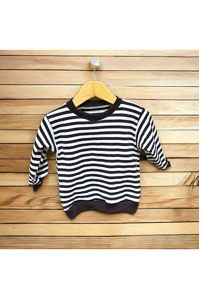 BEBEĞİME ÇORAP Pulover cu hanorac oversize cu dungi
