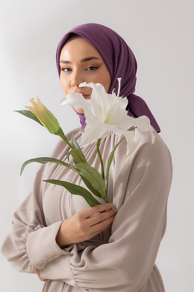 Silk Home Μωβ μονόχρωμο μαντήλι με δίπλωμα