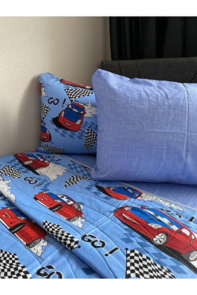 Maraz Home Çocuk Desenli Tek Kişilik Mevsimlik Pike + 2 Adet Yastık Kılıfı + Lastikli Çarşaflı Pike Takımı