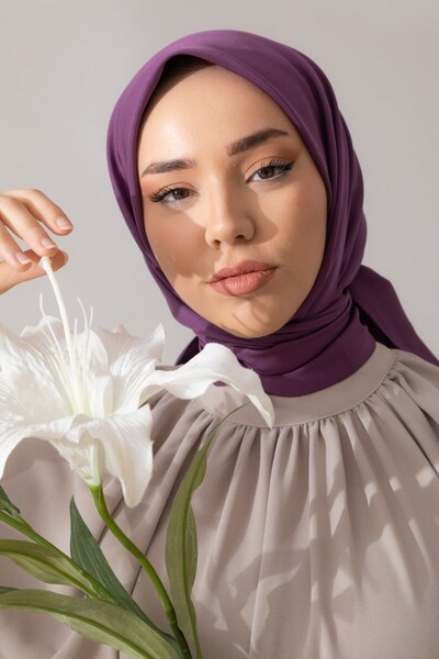 Silk Home Düz Renk Twill Eşarp Mor