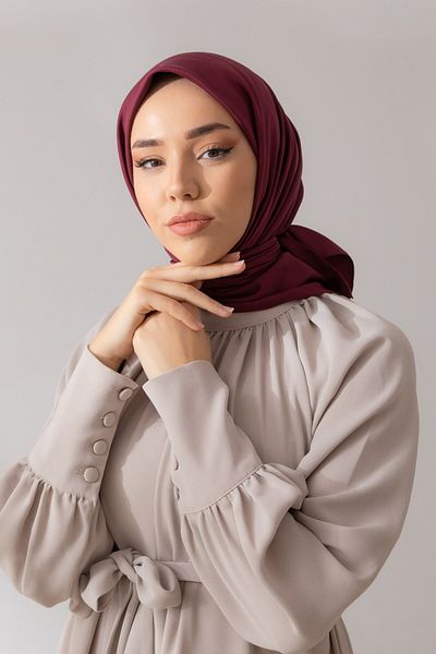 Silk Home Eșarfă din twill simplu - Cherry Rotten