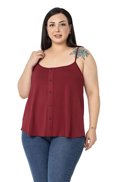 DISENTIS MODEST Μπλούζα Βισκόζης Βουργουνδίας - Με ρυθμιζόμενο λουράκι και δι...