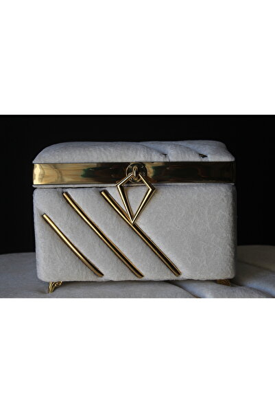 HUZUR ÇEYİZ Çapraz Metalli Dilimli Mini Boy Çeyiz Sandığı