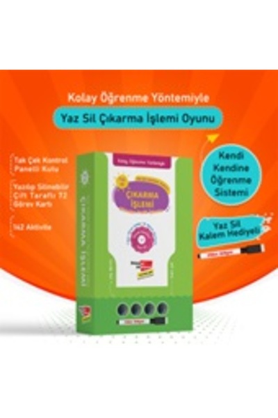 Dikkat Atölyesi Yayınları Kolay Öğrenme Yöntemiyle Yaz Sil Çıkarma İşlemi Oyunu