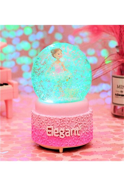 Özen Avm Balerin Kız Temalı Püskürtmeli Işıklı ve Müzikli Büyük Boy Kar Küresi