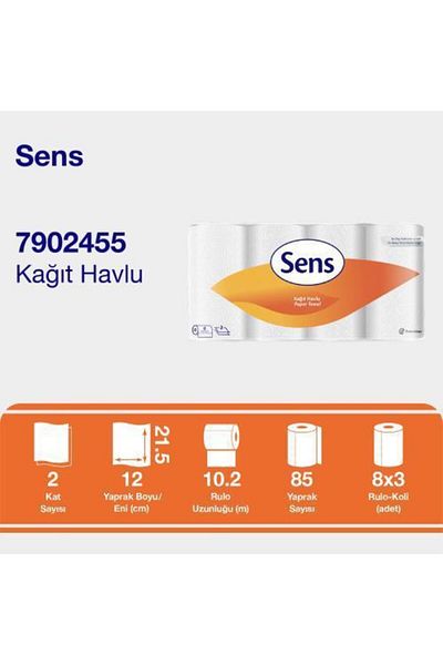 Sens Paper Towel 8 Rolls-3 Pack