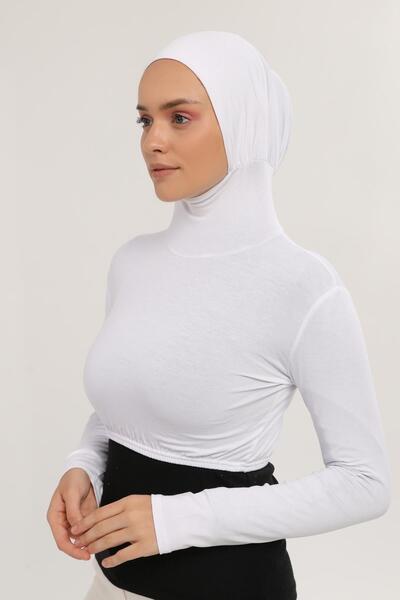 Altobeh Μακρυμάνικο γιακά Λαιμόκοψη Μπόνε Μισό Σώμα Λευκό