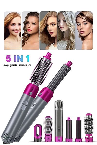 AYACO 5 in 1 Professional Hair Styler - Hot Air Straightener and Dryer with Brush Comb