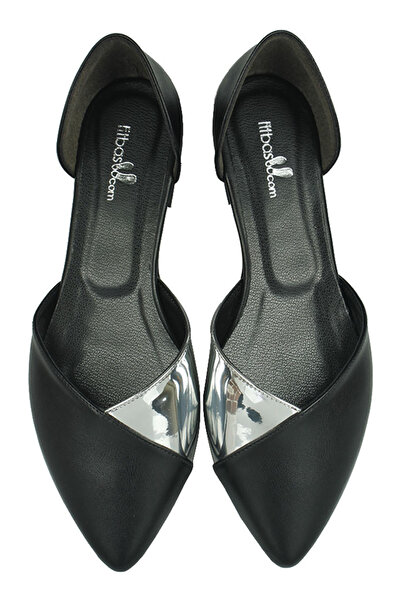 Fitbas 111041 016 Kadın Siyah Gümüş Büyük & Küçük Numara Babet