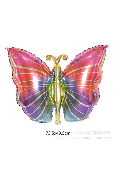 Parti Station Colorful Butterfly 6 Years Old Balloon Set Colorfull Butterfly Rainbow Concept Party Birthday Balloon Set