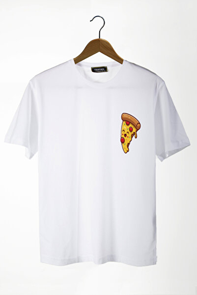 Terapi Men Tricou de bază din bumbac, unisex, alb, cu imprimeu cu felii de pi...