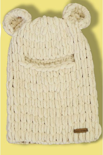 AidaAstrid Animal Figured Puffy Children's Beanie Snow Mask Knitted Beanie Knitted Hat