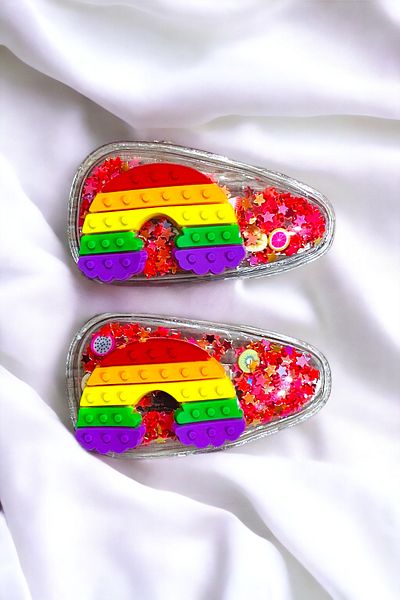 AYMETA TİCARET Set of 2 Sequined Figured Snap Snap Buckles