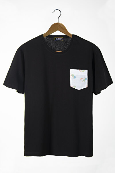 Terapi Men Tricou oversize negru unisex cu decolteu și buzunar