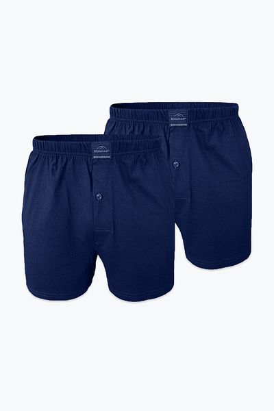 Malabadi Navy Blue Large Size Boxer - Πακέτο 2 100% Cotton Oversize 90024 4xl/5xl/6xl/7xl