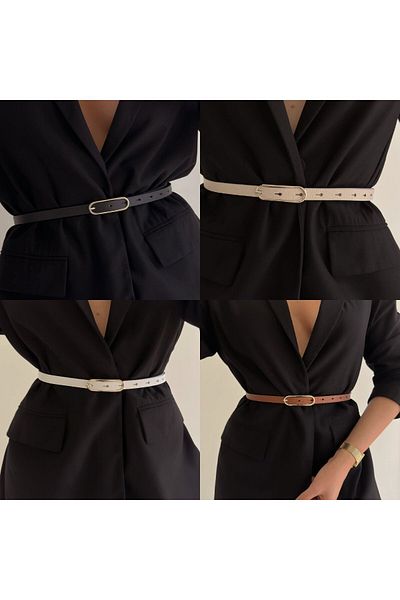 Fiori Curea subțire de damă cu pantaloni cu cataramă largă