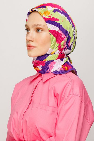 Mooncorn Eșarfă plisată cu model Tie-Dye